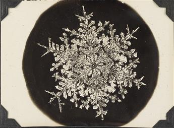 WILSON A. BENTLEY (1865-1931) Album of 55 photographs, including 51 snow crystals, 2 landscapes, a frost study, and a jewel-like spider